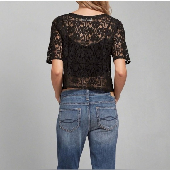 Abercrombie & Fitch A&F ANGELA LACE TEE - Picture 2 of 9